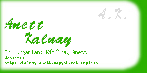 anett kalnay business card